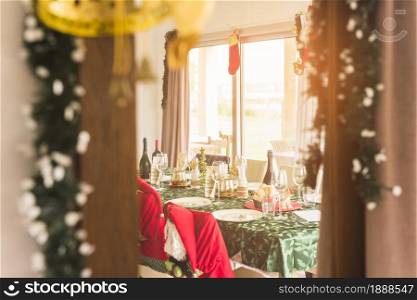 table served christmas dinner. Resolution and high quality beautiful photo. table served christmas dinner. High quality and resolution beautiful photo concept