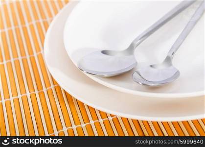 Table setting with knife and fork