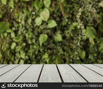 table surface looking out blurred green leaves. Resolution and high quality beautiful photo. table surface looking out blurred green leaves. High quality and resolution beautiful photo concept