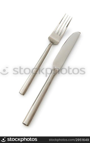 Table utensils isolated on the white