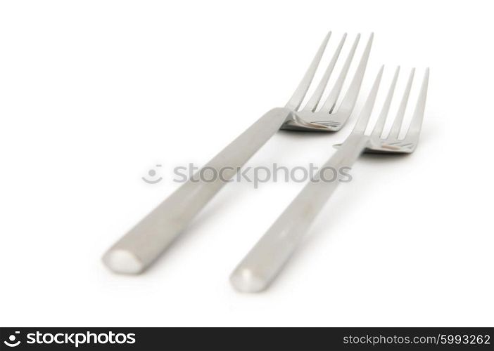 Table utensils isolated on the white