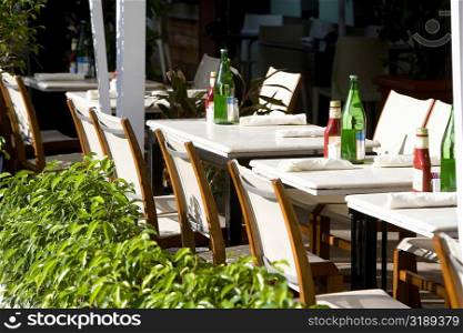 Tables and chairs in a restaurant, South Beach, Miami Beach, Florida, USA