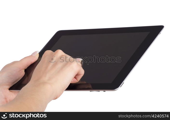 tablet computer in a hands