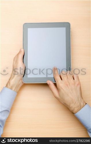 Tablet computer in technology concept