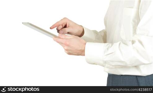 tablet computer isolated over white background