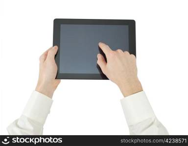 tablet computer isolated over white background