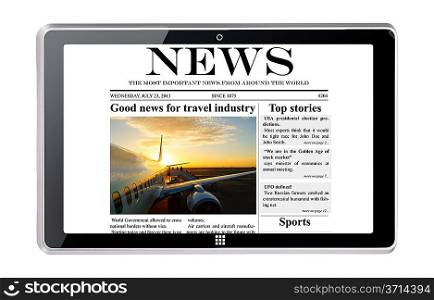 tablet computer with news
