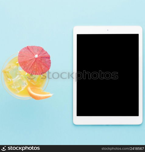 tablet cool cocktail light background