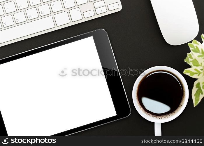 tablet digital on work desk top view
