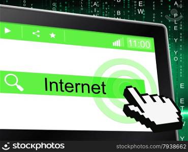 Tablet Internet Showing World Wide Web And Keyboard Digital