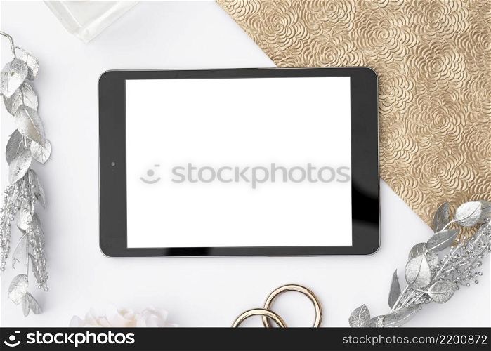 tablet mock up with decorations