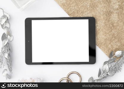 tablet mock up with decorations