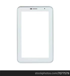 Tablet pc computer with white blank screen, copy space for sample text,