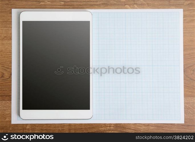 Tablet PC notebook and pen on the table