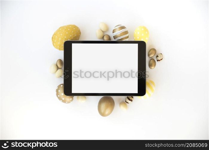 tablet with blank screen easter eggs