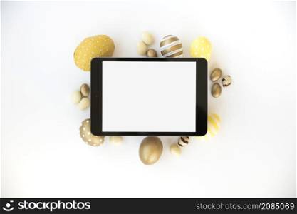 tablet with blank screen easter eggs