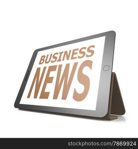 Tablet with business news word