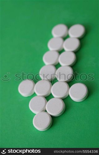 tablets in arrow formation