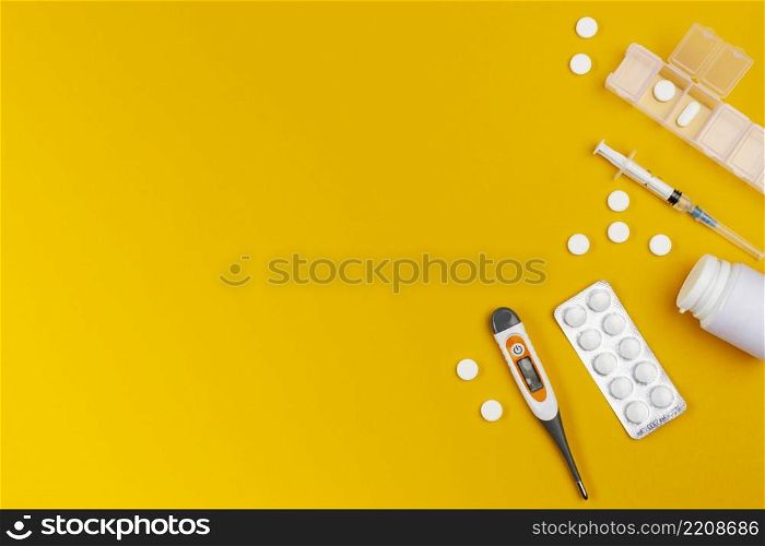 tablets with pills desk