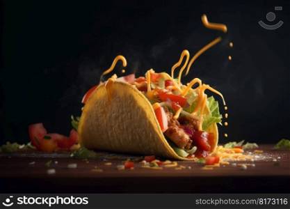 Taco food fastfood. Hot meal sauce. Generate Ai. Taco food fastfood. Generate Ai