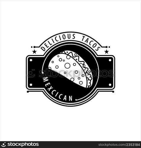 Taco Icon, Traditional Mexican Dish Icon, Food Icon Vector Art Illustration