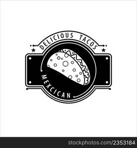 Taco Icon, Traditional Mexican Dish Icon, Food Icon Vector Art Illustration