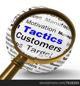 Tactics Magnifier Definition Showing Management Plan Tactic Or Strategy