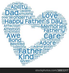 Tag cloud of father&rsquo;s day in heart shape