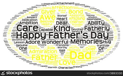 Tag cloud of father&rsquo;s day in the shape of batman symbol