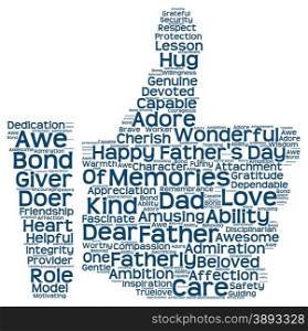 Tag cloud of father&rsquo;s day in the shape of facebook like