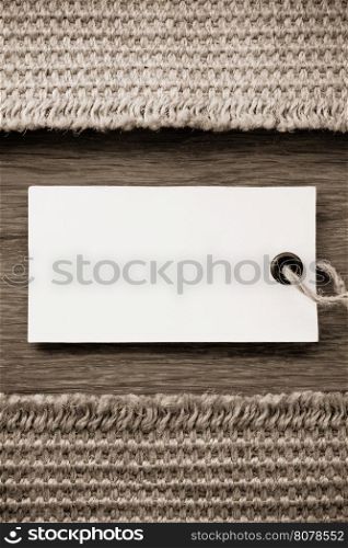 tag price and sack burlap background