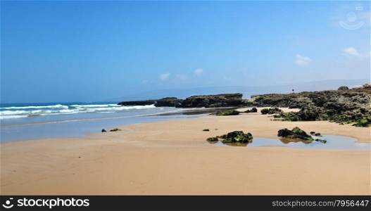 taghazout bay morocco beach and ocean landscape panorama