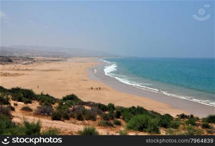 taghazout bay morocco beach and ocean landscape panorama