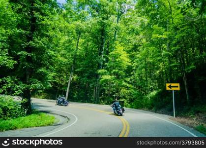 tail of the dragon scenic road in great smoky mountains