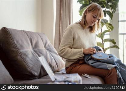 tailor woman working from home