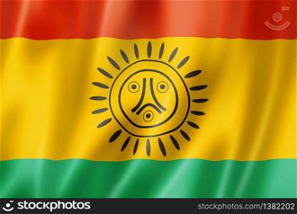 Taino people ethnic flag, South America. 3D illustration. Taino people ethnic flag, South America