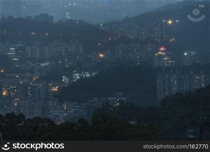 Taipei city twilight view