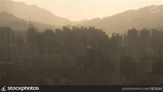 Taipei city twilight view