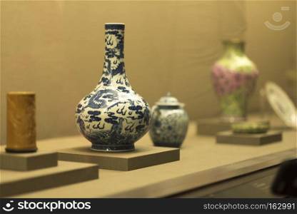 TAIPEI, TAIWAN - November 24   Antiques are displayed in Taipei’s National Palace Museum on November 24, 2016 in Taipei, Taiwan, Asia.