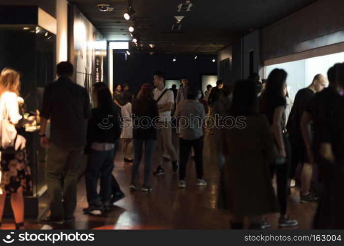 TAIPEI, TAIWAN - November 24 : Many tourist people walk in Taipei's National Palace Museum on November 24, 2016 in Taipei, Taiwan, Asia.