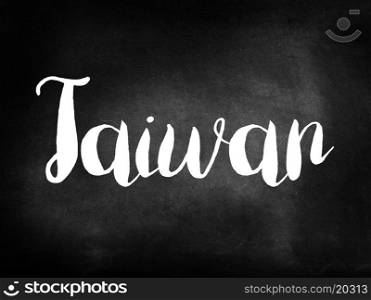 Taiwan written on a blackboard