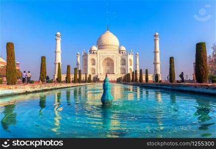 Taj Mahal, a UNESCO World Heritage Site, famous landmark of Agra, India.. Taj Mahal, a UNESCO World Heritage Site, famous landmark of Agra, India