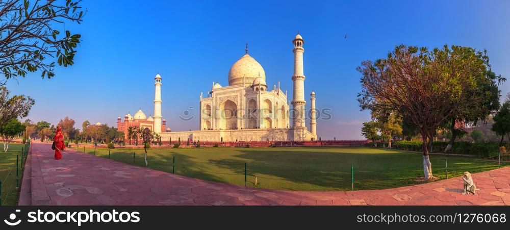 Taj Mahal beautiful panorama, Agra, India.. Taj Mahal beautiful panorama, Agra, India