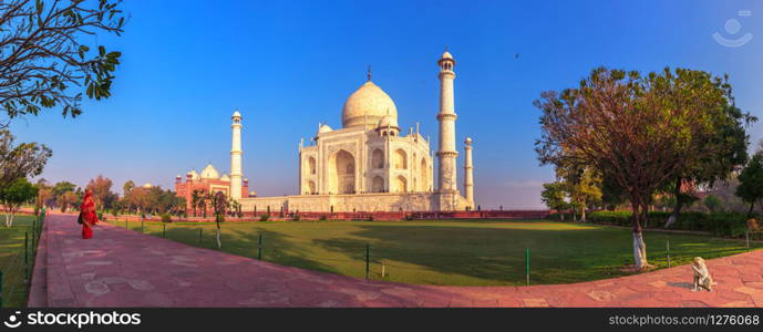 Taj Mahal beautiful panorama, Agra, India.. Taj Mahal beautiful panorama, Agra, India