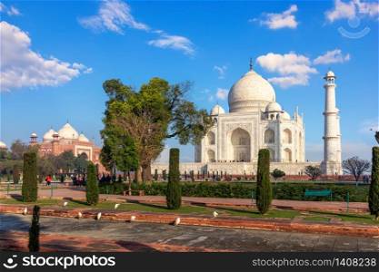 Taj Mahal, famous landmark of India, Agra.