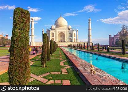 Taj Mahal Mausoleum in Agra.. Beautiful Taj Mahal Mausoleum in Agra, India