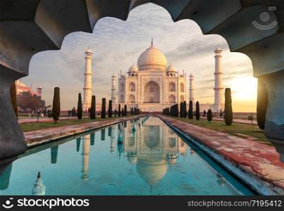 Taj Mahal, mysterious mausoleum of India, Agra.