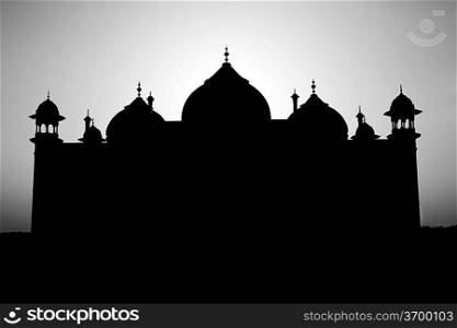 Taj Mahal silhouette, Agra, India