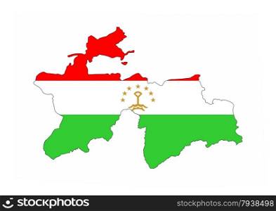 tajikistan country flag map shape national symbol