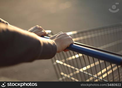 take cart in hands go shoping